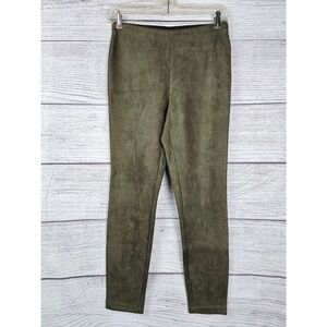 Catherine Malandrino Faux Suede Olive Green Skinny Pants